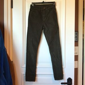 Dark Green Corduroy Twig High Rise Jeans by BDG